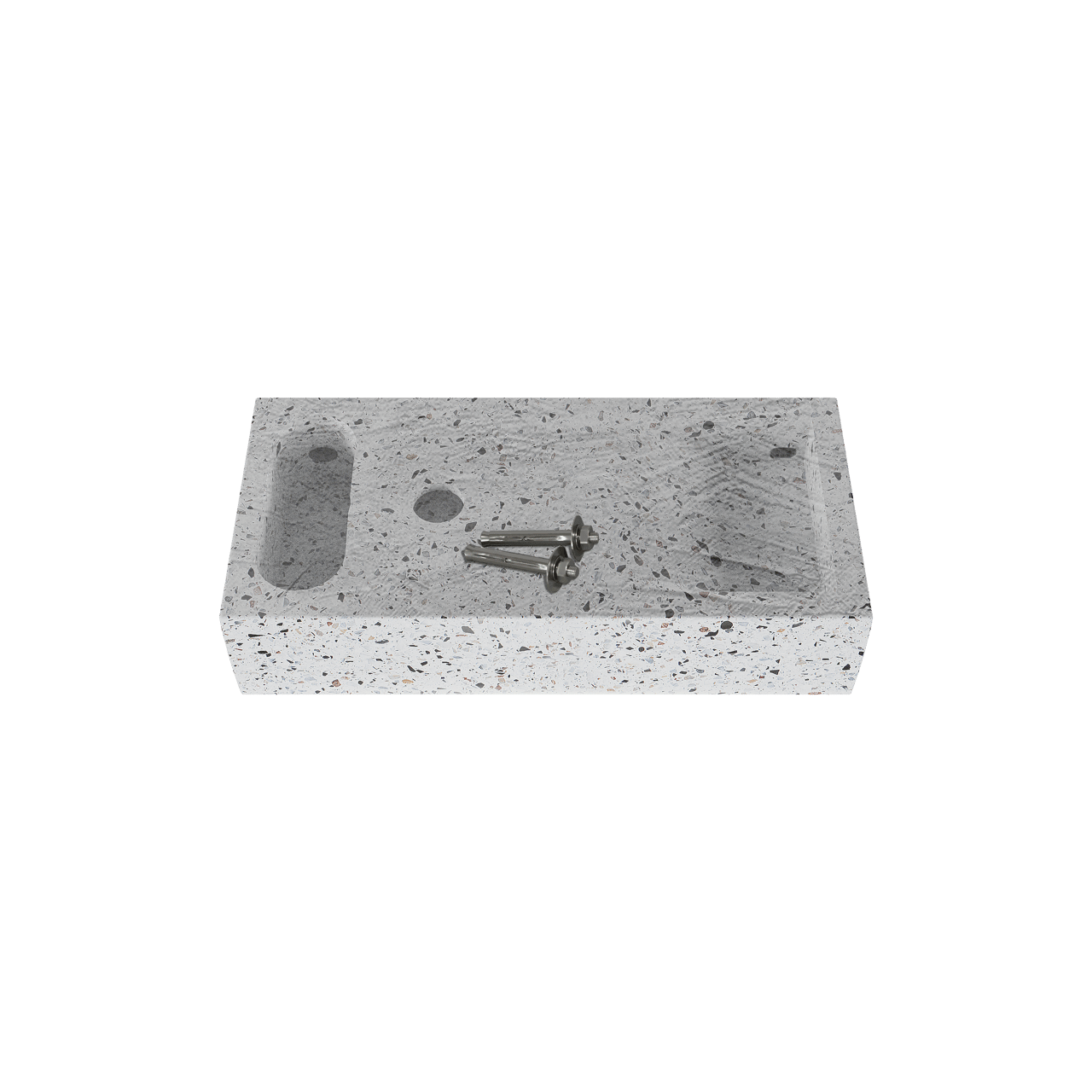 Balmani Mood Handwaschbecken: 45 x 20 cm, Bianco Nero Terrazzo