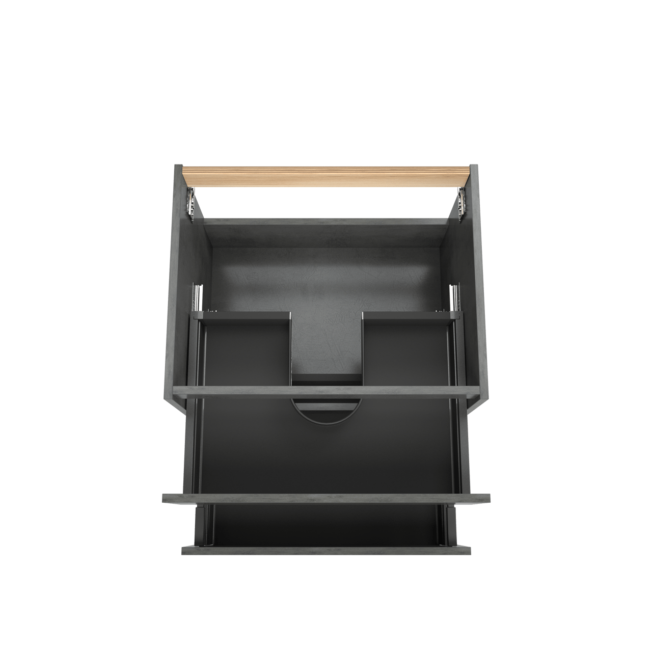 Balmani Lucida zwevende wastafelonderkast 67,5 x 55 cm beton donkergrijs 2 lades