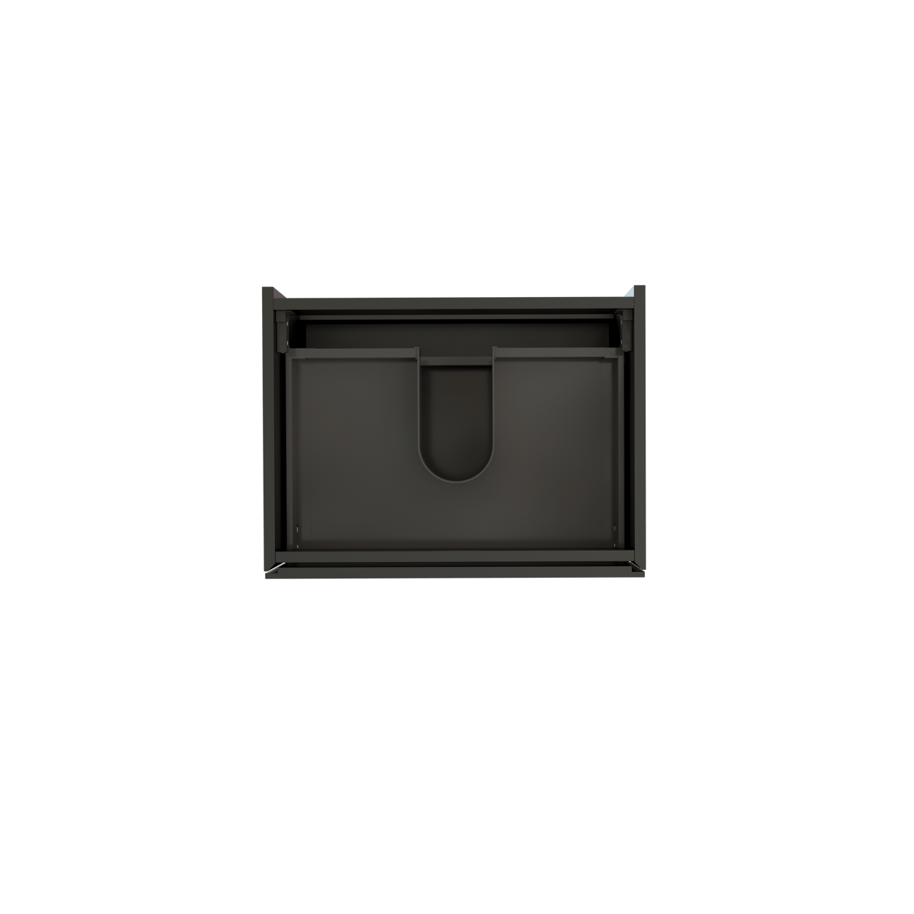 Storke Edge meuble sous-lavabo suspendu 60 x 46 cm Noir Mat 2 tiroirs