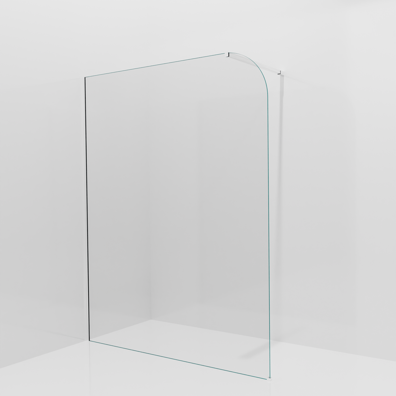 Balmani Modular douche à l'italienne: 160 x 200 cm, Verre transparent arrondi, Profil Chrome brillant