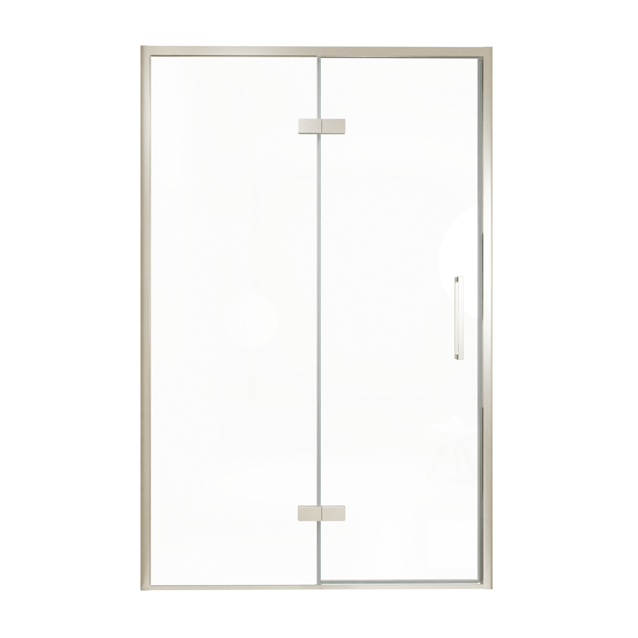 Balmani Senses Design douche draaideur links 140 cm x 210 cm Helder glas, Brushed CoolMetal profielen, met coating