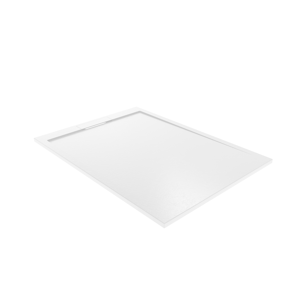 Balmani Indus receveur de douche 140 x 100 cm marbre composite blanc mat texture ardoise