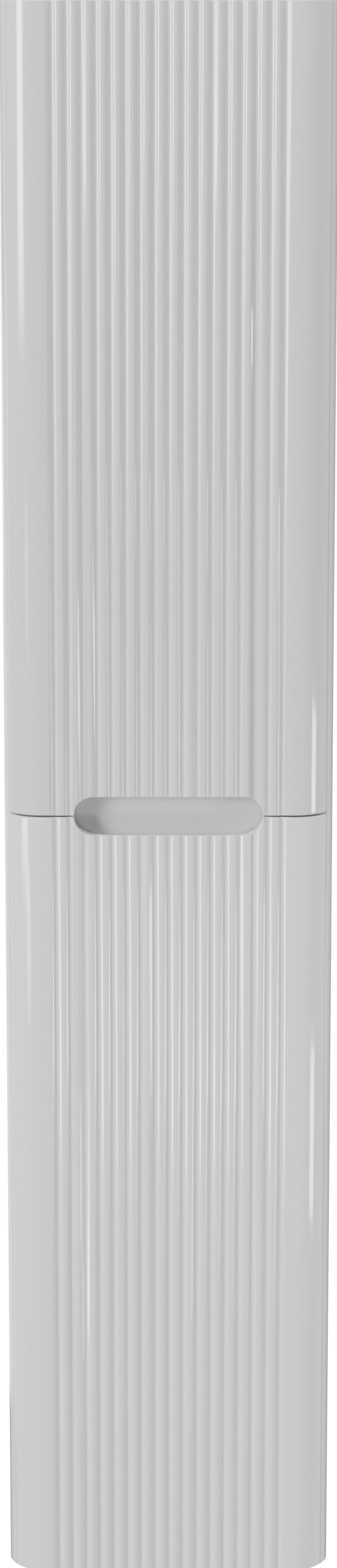 Linie Curvo hängender Hochschrank Weiβ glänzend 35 x 30 x 170 cm, Vert. Sym. Rippe