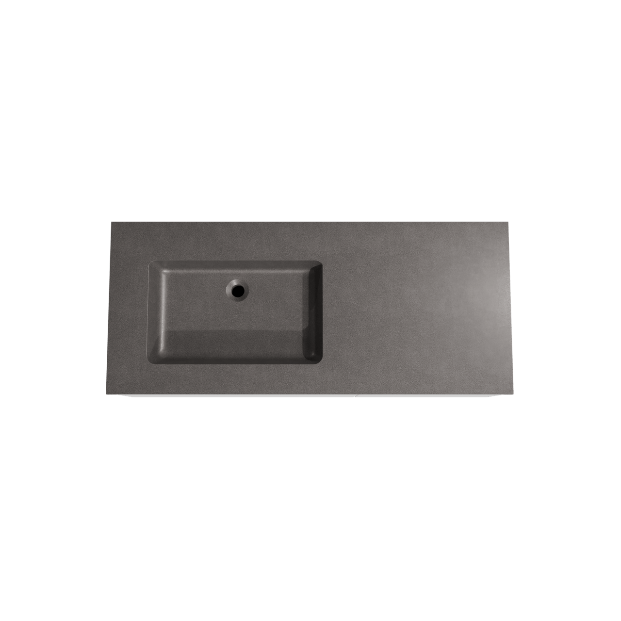 Storke Edge zwevend badmeubel 120 x 52 cm mat wit met Scuro asymmetrisch linkse wastafel in kwarts mat zwart