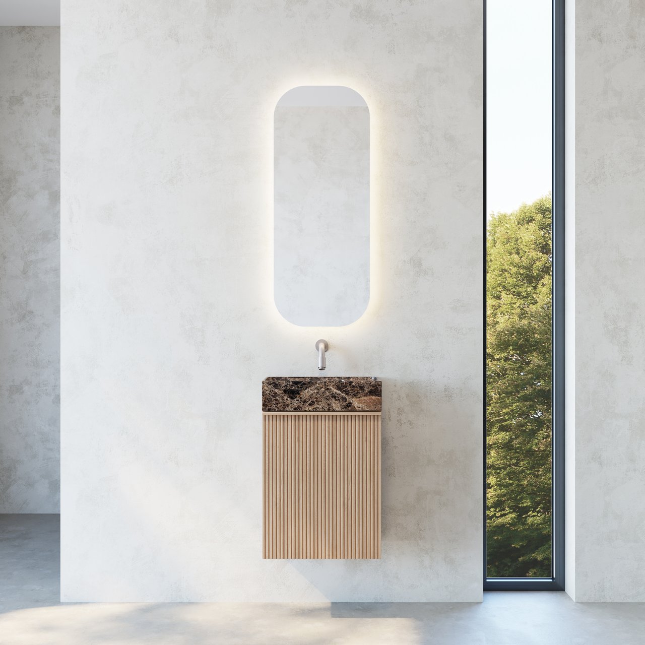 Balmani Giro Arcato miroir miroir arrondi lumineux 36 x 90 cm