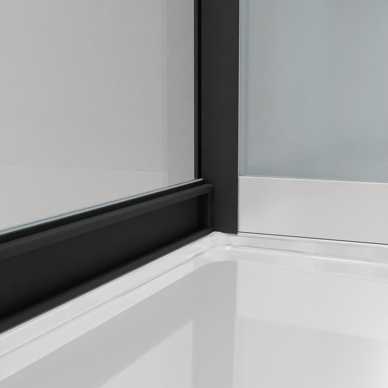 Luca Varess Talan complete douchecabine met schuifdeuren 90 x 90 cm helder glas mat zwart profiel