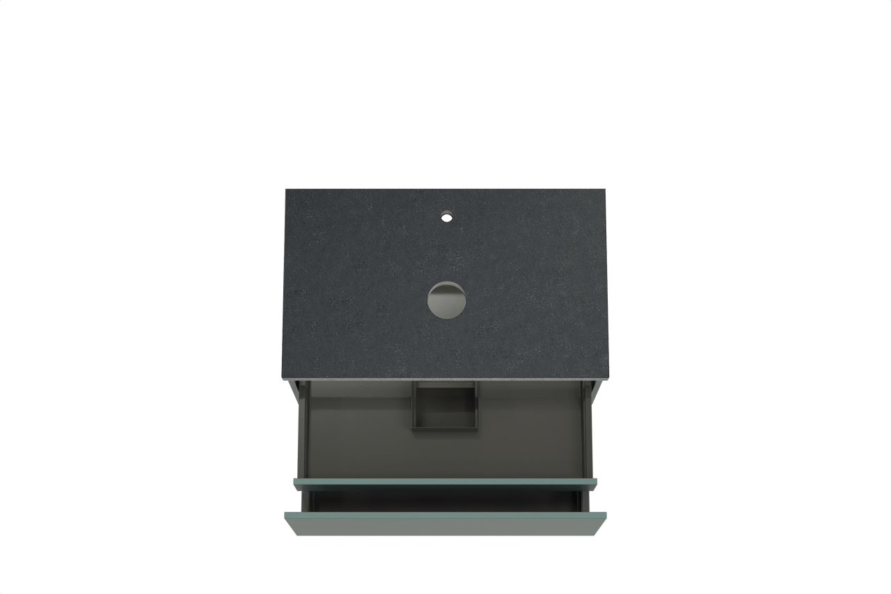 Balmani Sfera zwevend badmeubel 90 x 55 cm forest met Rock enkel wastafelblad in zwart graniet