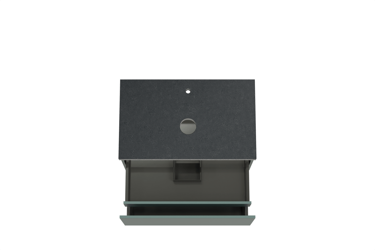 Balmani Sfera zwevend badkamermeubel 90 x 55 cm forest met Rock enkel tablet in graniet zwart