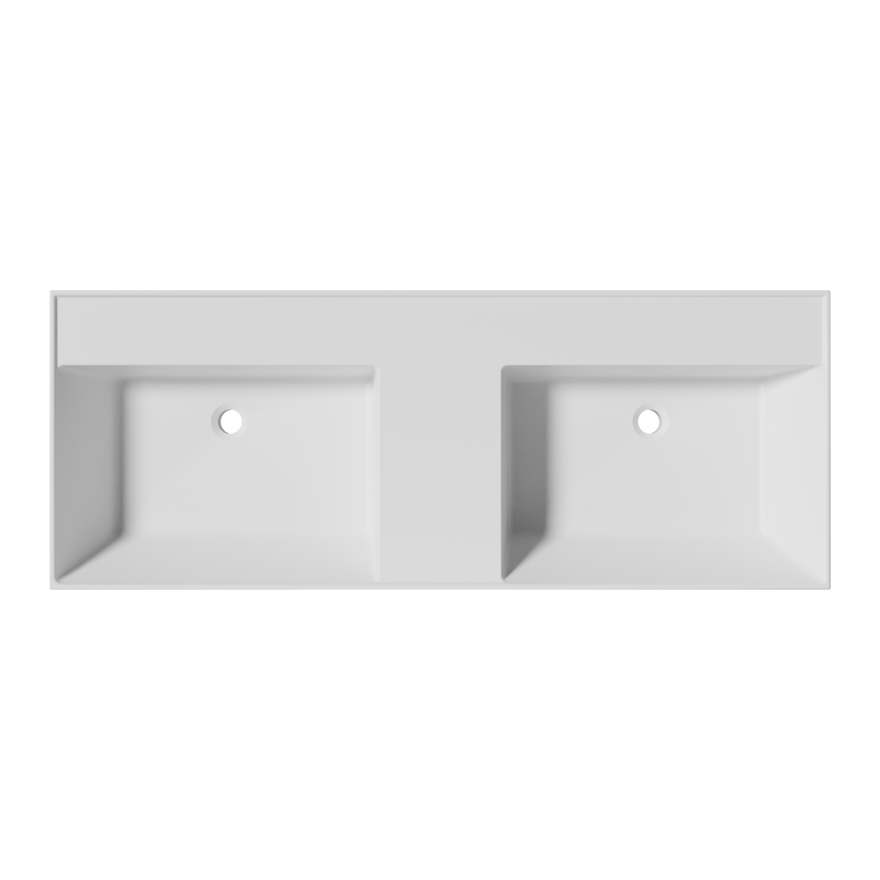 Balmani Argila double vasque marbre composite blanc mat 120 x 46 cm