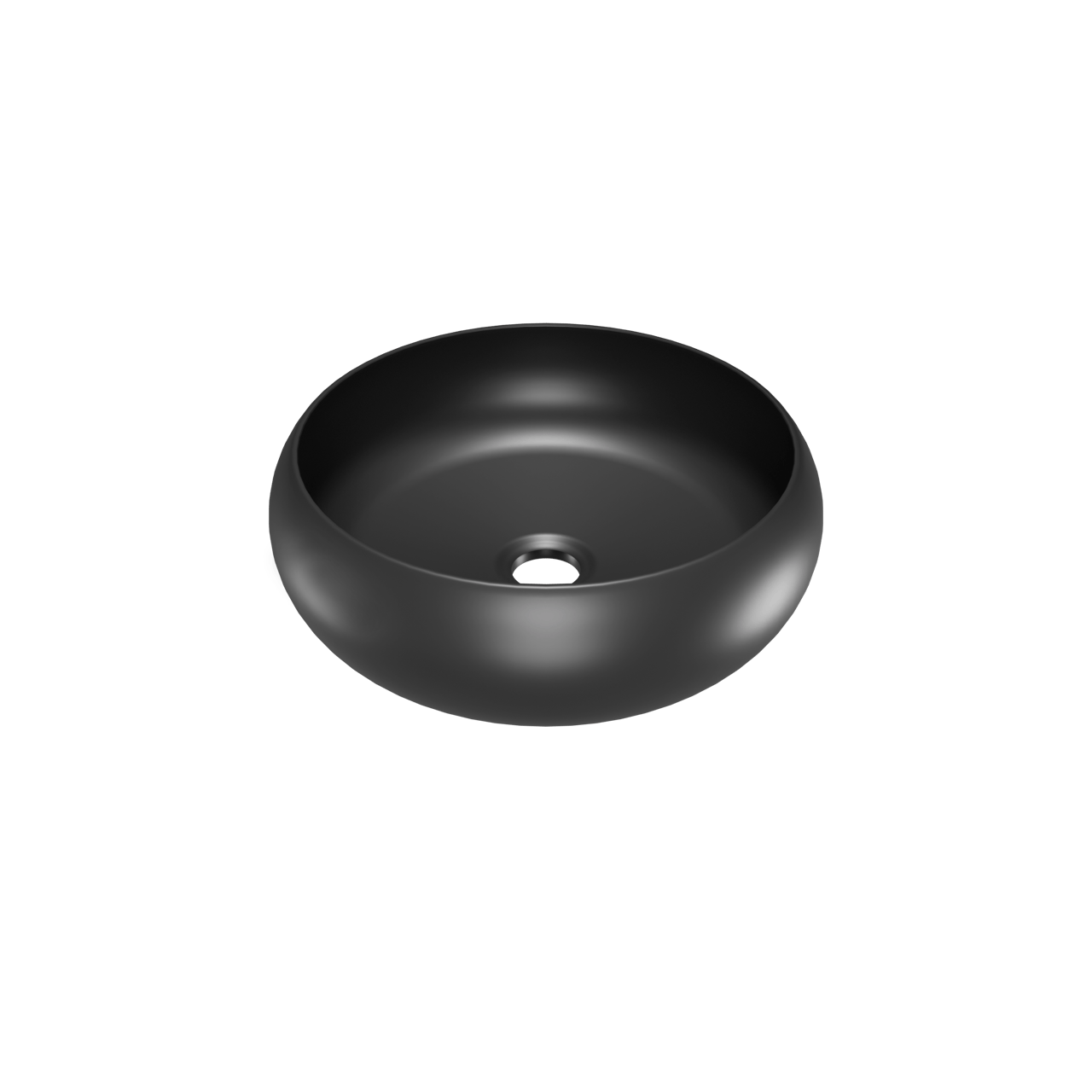 Luca Varess Vita vasque à poser porcelaine Noir Mat rond Ø 36 cm