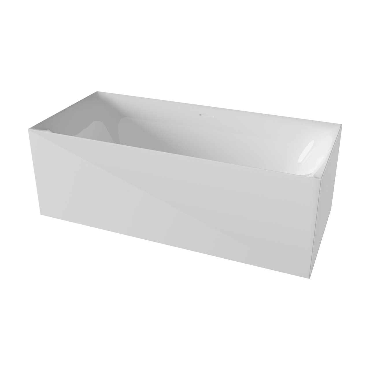 Luca Varess Saturnia rechteckig freistehende Badewanne 170 x 75 cm, Acryl weiß glänzend
