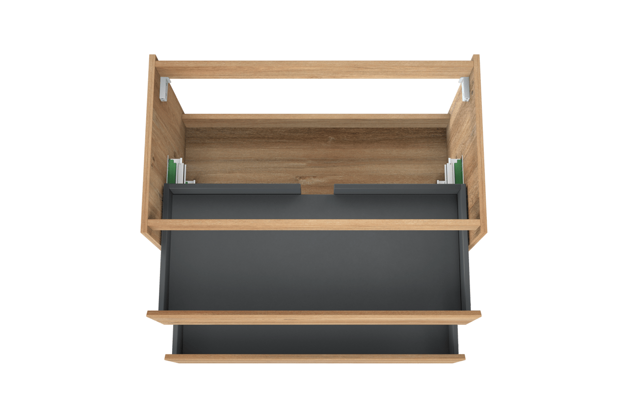 Storke Seda meuble sous-vasque suspendu 95 x 52 cm chêne brut 2 tiroirs