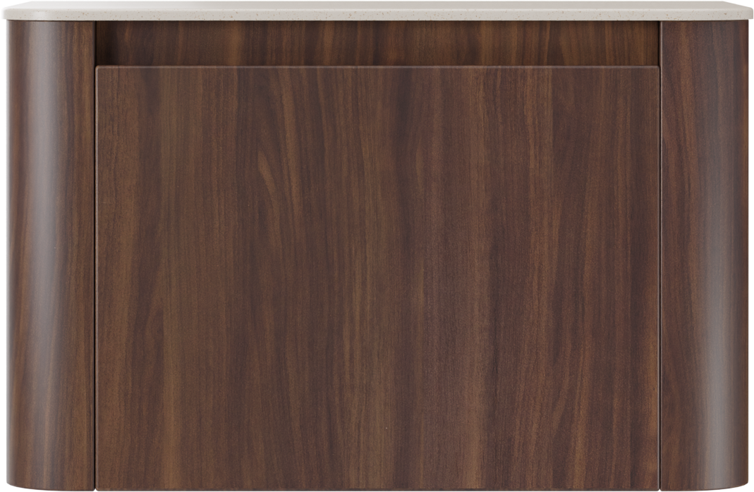 Storke Soft meuble salle de bains suspendu 80 x 46 cm noyer avec Tavola Soft tablette simple en Solid Surface beige granite