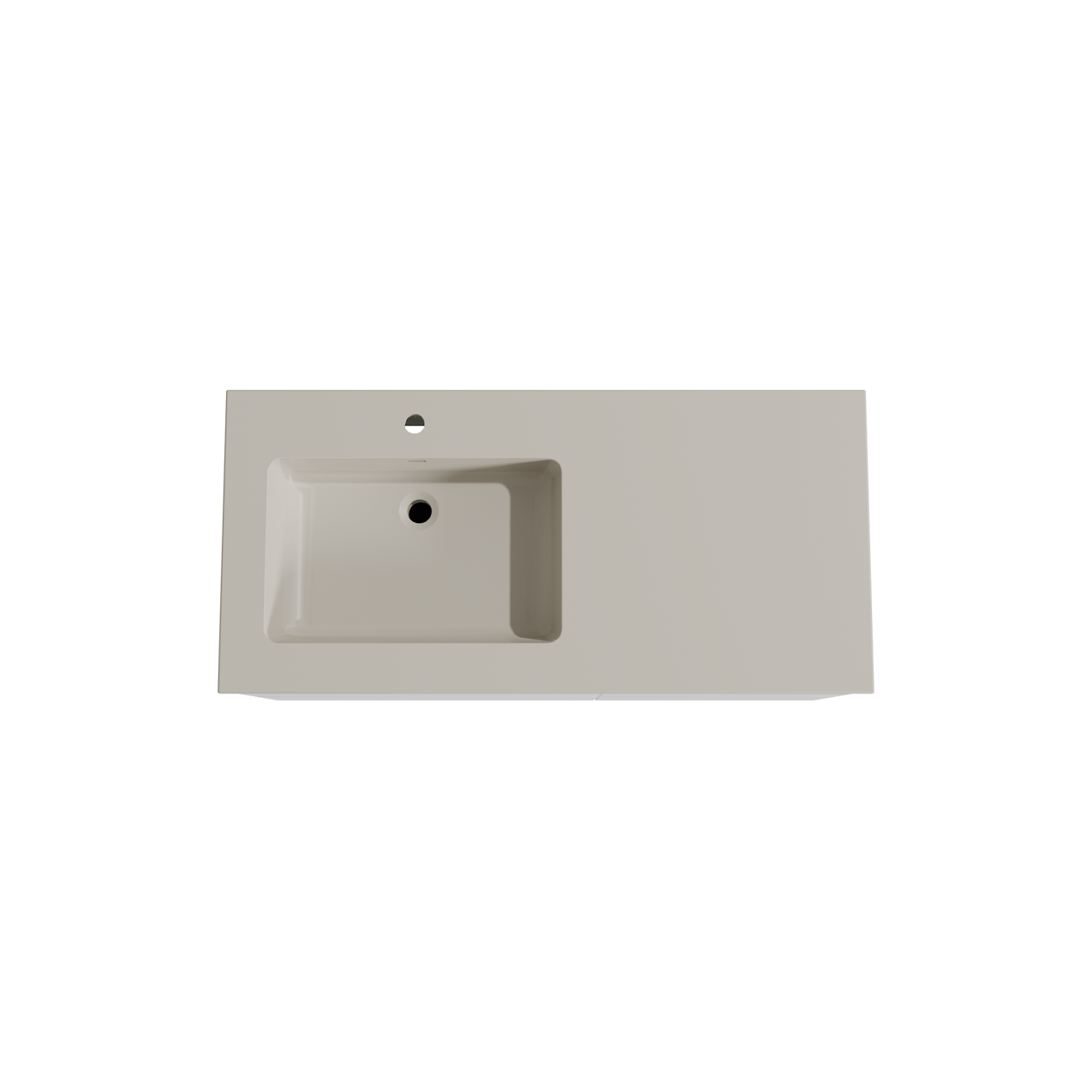 Storke Edge hängendes Möbelstück Set: 110 x 52 cm, Weiß matt, mit Diva Waschtisch links, Top Solid Seidengrau