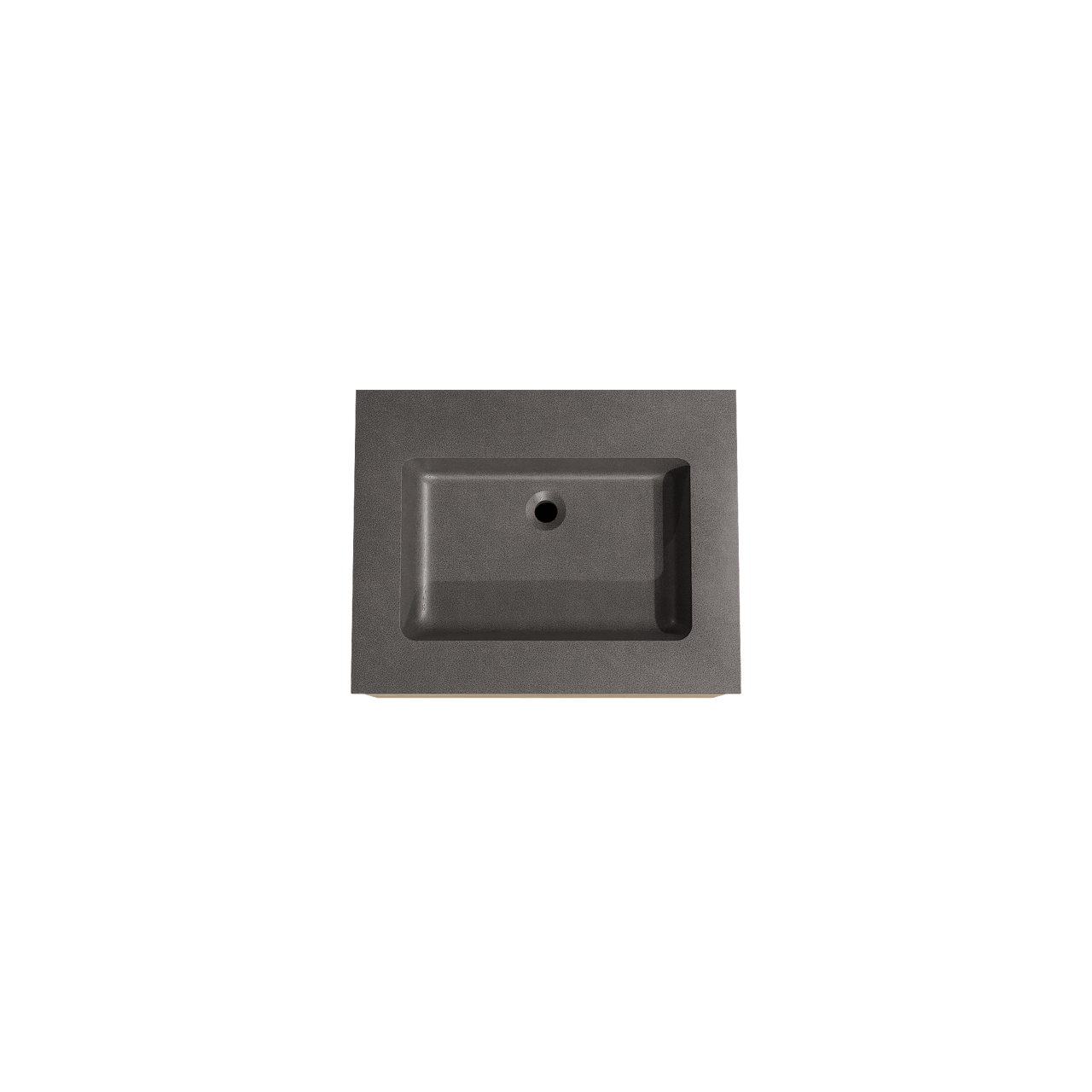 Storke Edge hängendes Möbelstück Set: 65 x 52 cm, Rohe Eiche, mit Scuro Einzelwaschtisch, Quarz Schwarz matt