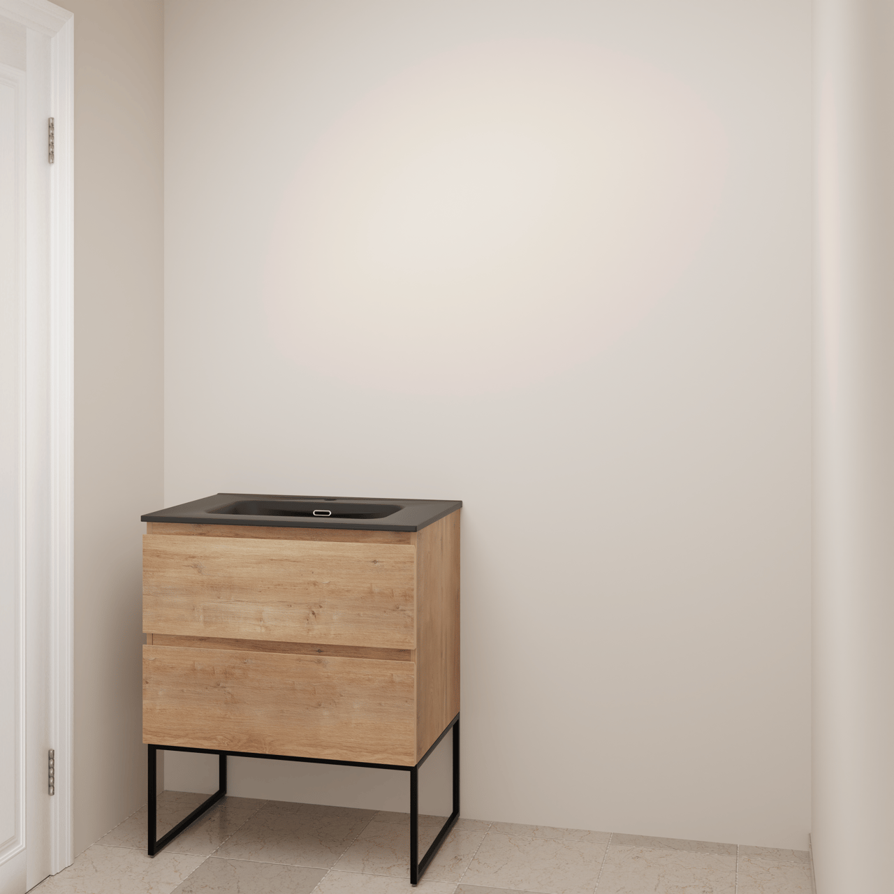 Linie Lado badkamermeubel met Baro wastafel en badkamerspiegel