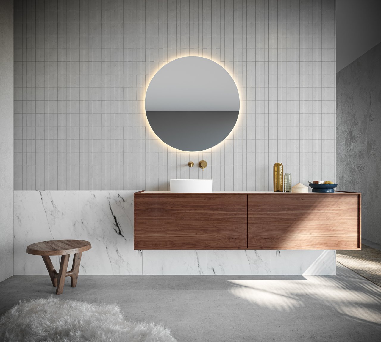 Balmani Giro miroir rond lumineux et anti-buée Ø 90 cm