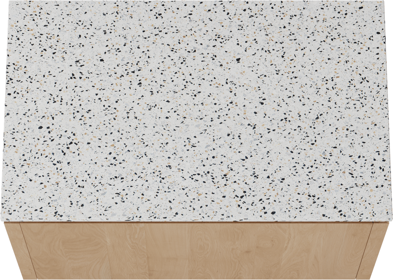 Balmani Eclips meuble salle de bains suspendu 90 x 55 cm Chêne naturelle avec Stretto tablette simple en Bianco Nero Terrazzo