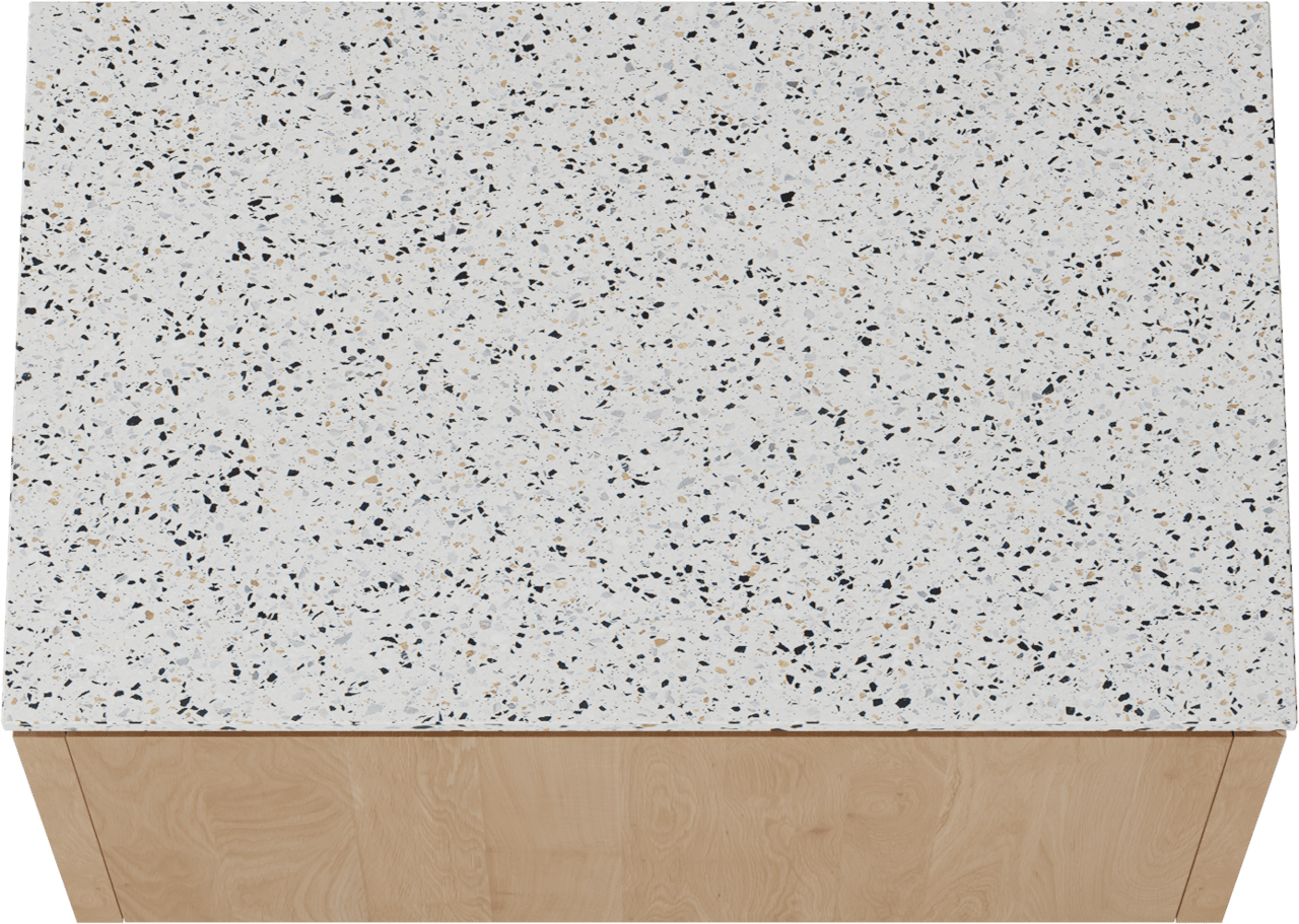 Balmani Eclips zwevend badkamermeubel 90 x 55 cm Natuur eik met Stretto enkel tablet in Bianco Nero Terrazzo