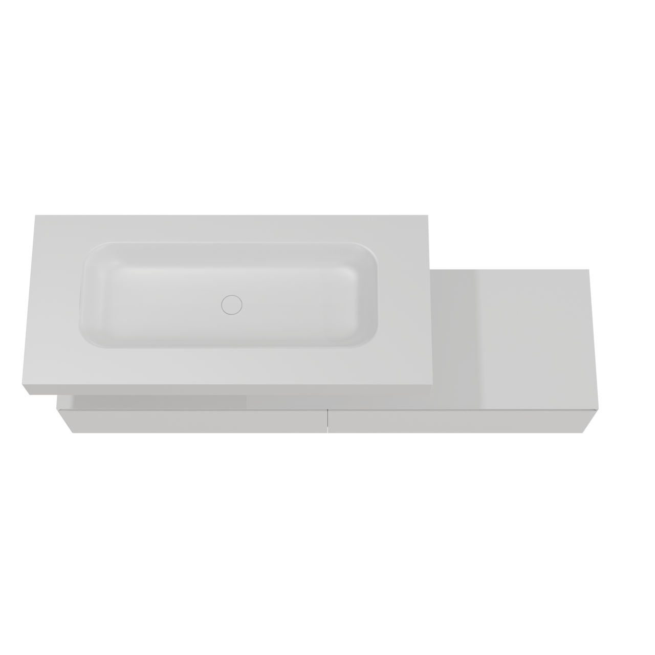 Balmani Mitra Elements meuble salle de bains suspendu 180 x 55 cm blanc mat avec Arcato lavabo simple pour 2 trous de robinet 120 cm en solid surface blanc mat