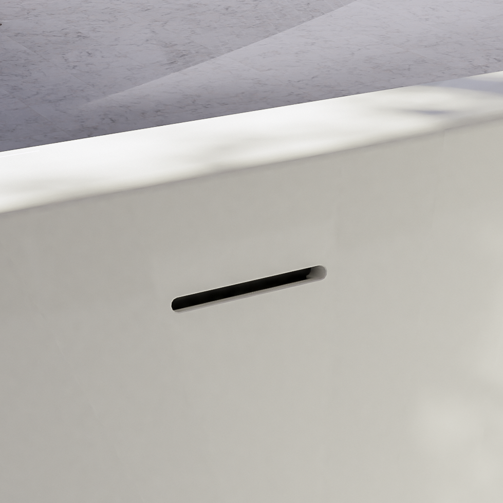 Luca Varess Ophelia tweepersoons hoekbad rechts 170 x 75 cm acryl mat wit