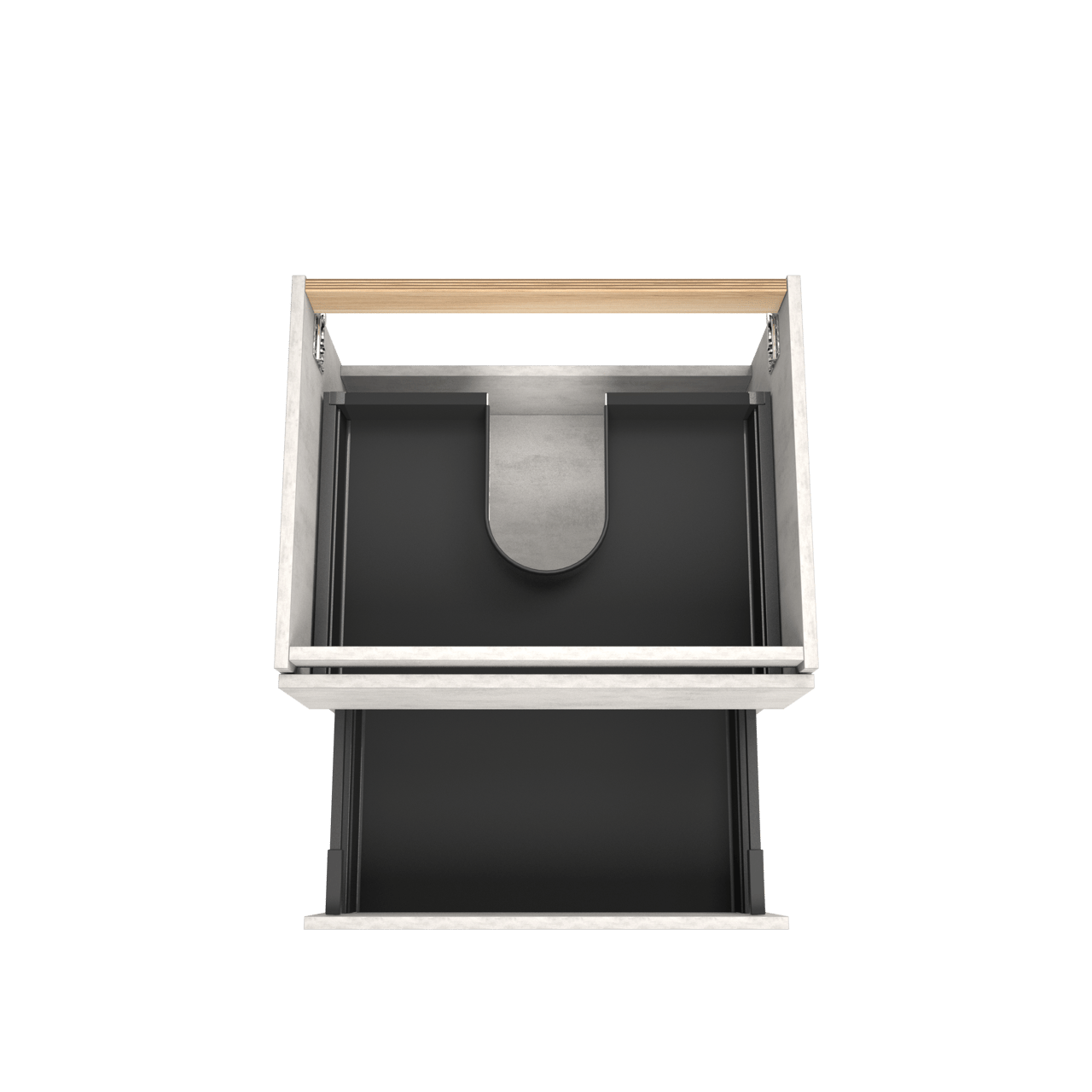 Balmani Lucida hängender Bad-Unterschrank, 67,5 x 55 cm, Beton silbergrau, 2 Schubladen