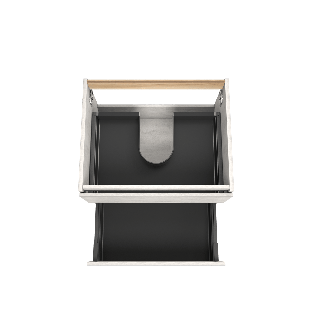 Balmani Lucida zwevende wastafelonderkast 67,5 x 55 cm beton zilvergrijs 2 lades