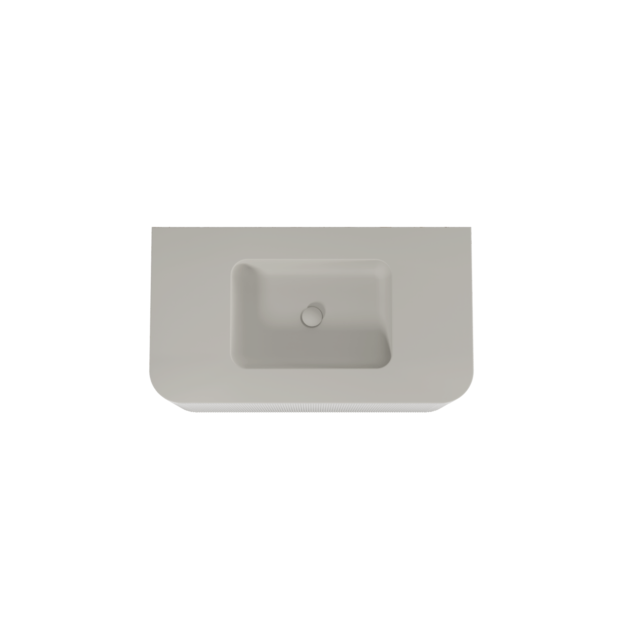 Balmani Moon zwevend badkamermeubel 100 x 55 cm mat wit met Moon enkele wastafel in top solid zijdegrijs, Verticale symmetrische rechte ribbel