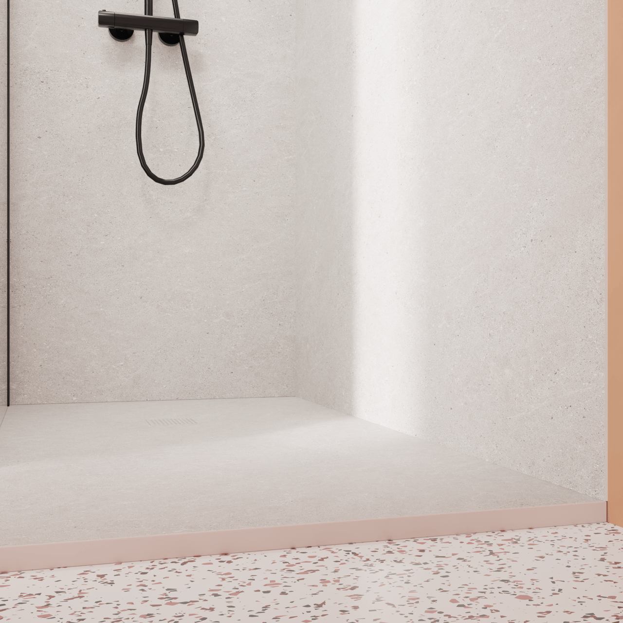 Luca Varess Suite douchebak 160 x 90 cm composietmarmer Dizzy Pearl 