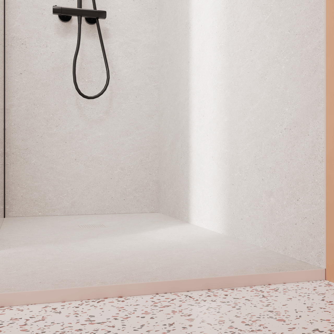 Luca Varess Suite douchebak 160 x 90 cm composietmarmer Dizzy Pearl