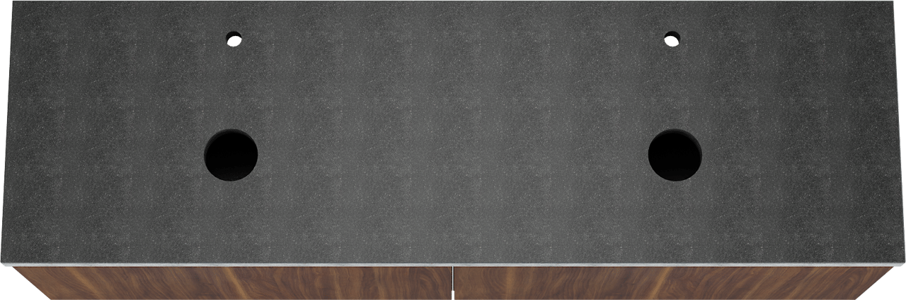 Balmani Sfera meuble salle de bains suspendu 180 x 55 cm noyer américain avec Rock tablette double en granit noir