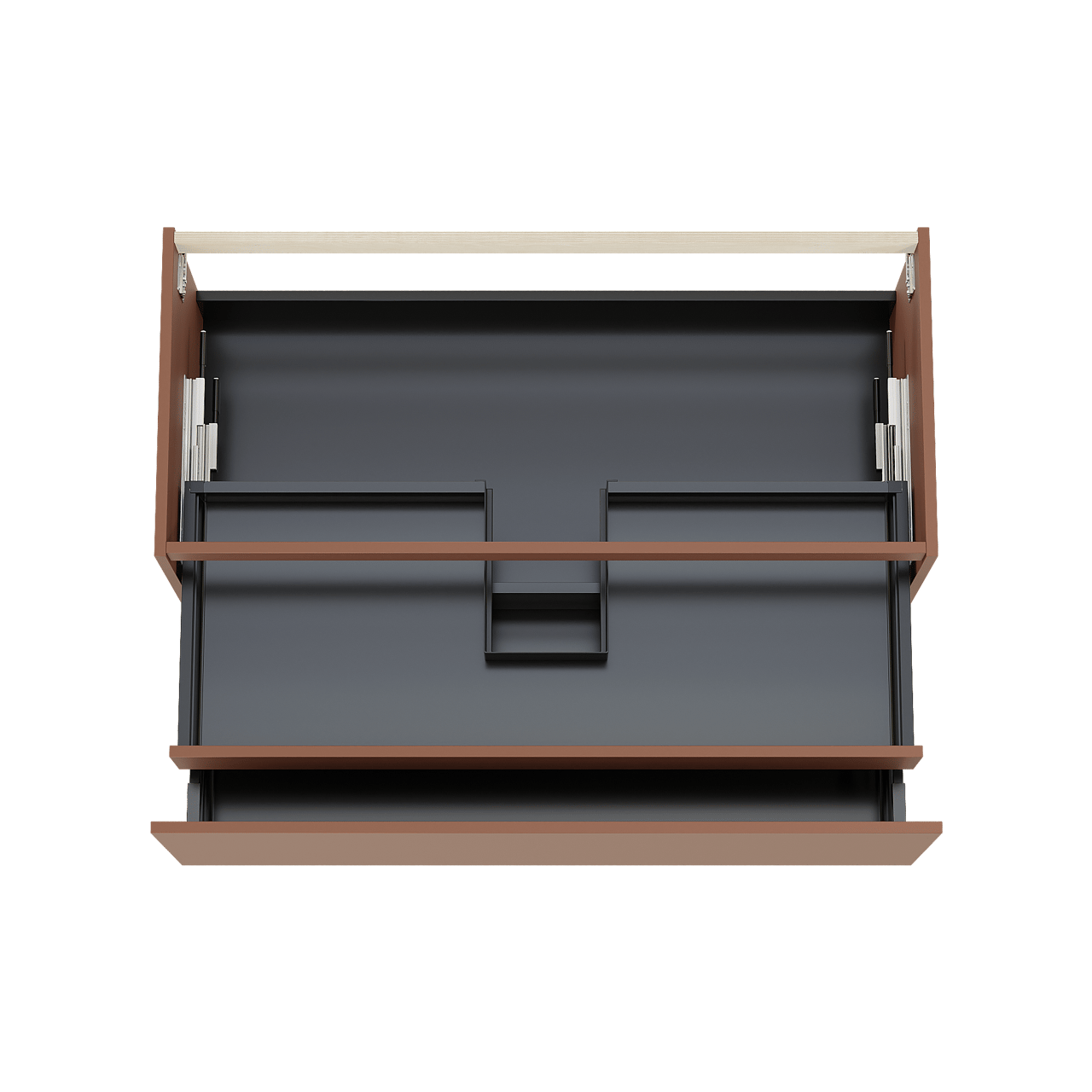 Balmani Sfera hängender Waschbeckenunterschrank: 120 x 55 cm, Cotto, 2 Schubladen