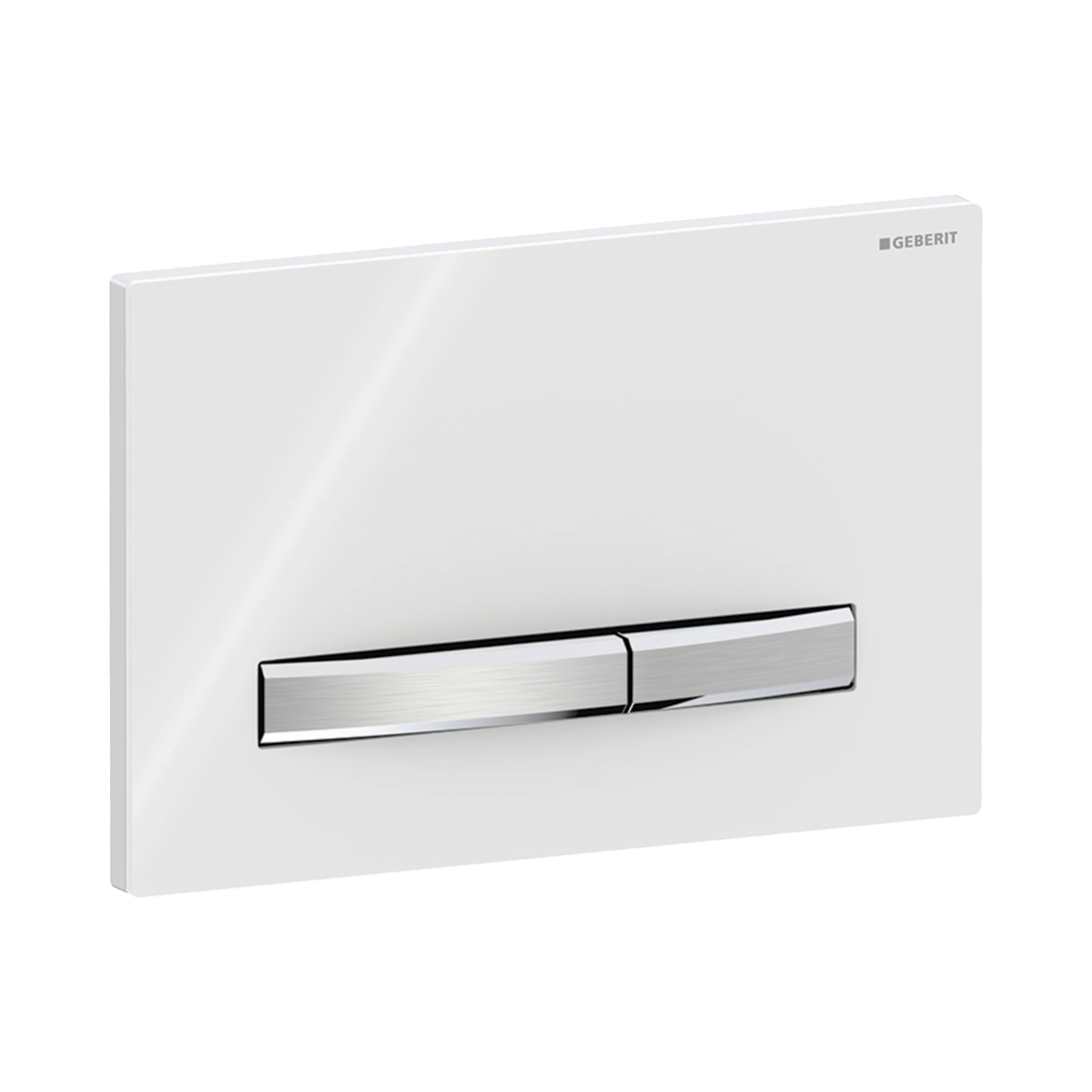 Sigma50 hoekig bedieningspaneel hoogglans wit/glanzend inox voor Sigma UP320 of UP720 inbouwreservoir