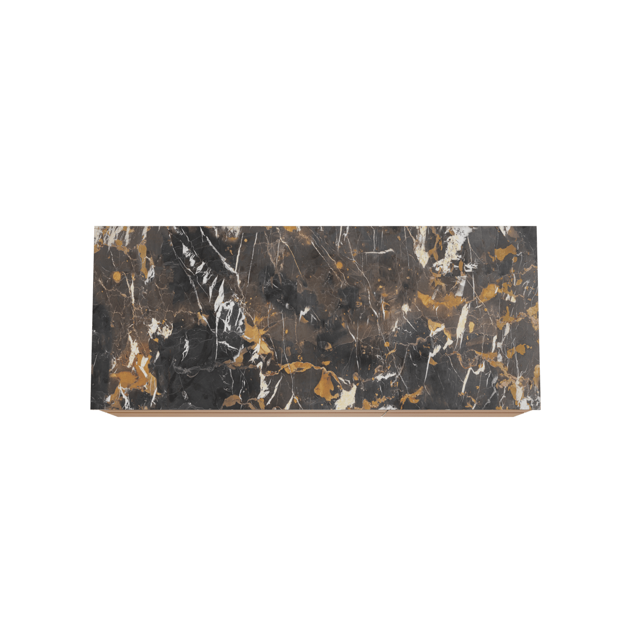 Balmani Mitra hängendes Möbelstück Set: 135 x 55 cm, Teak, mit Stretto Einzel- oder Doppel Waschtischplatte, Marmor Portoro Gold