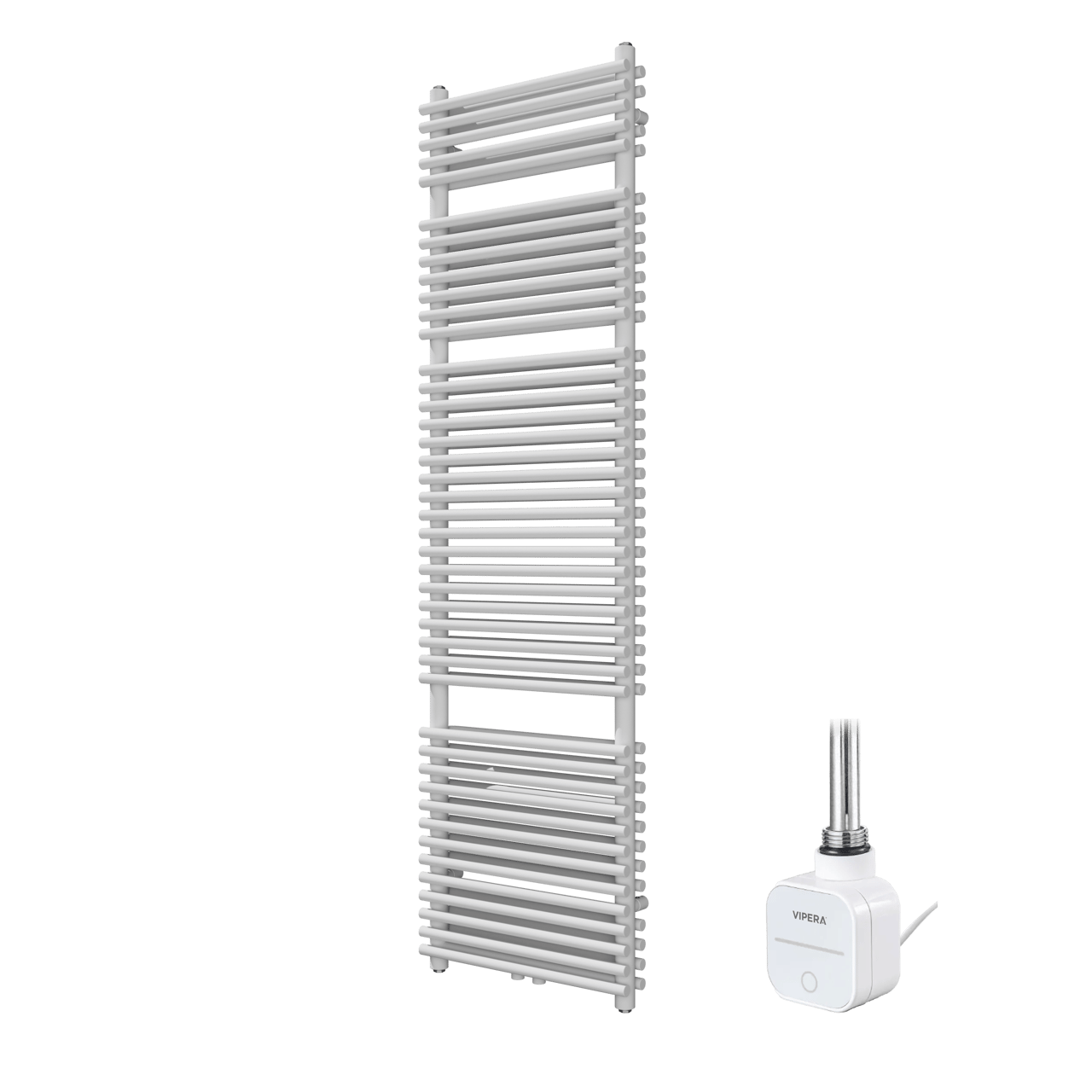 Vipera Alegria sèche-serviettes Doublé 50 x 180 cm chauffage électrique blanc mat raccordement latéral et central possible 1200W, résistance incluse