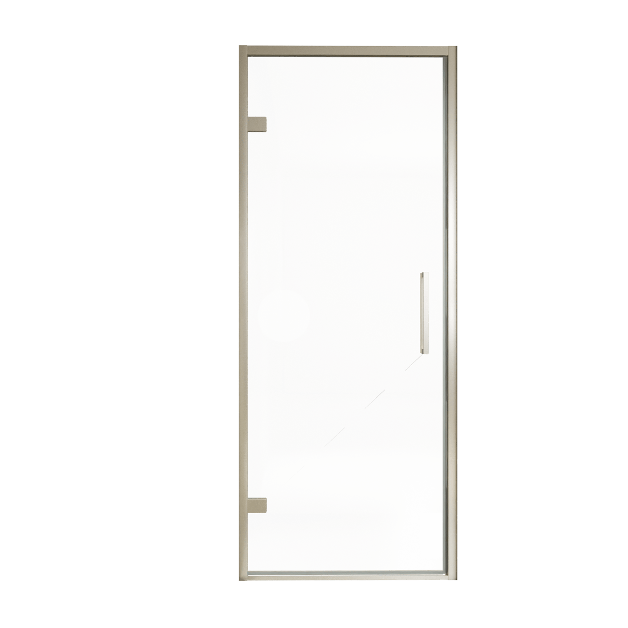 Balmani Senses Design porte pivotante à gauche 90 cm x 210 cm verre transparent, Profil Brushed CoolMetal, coating inclus
