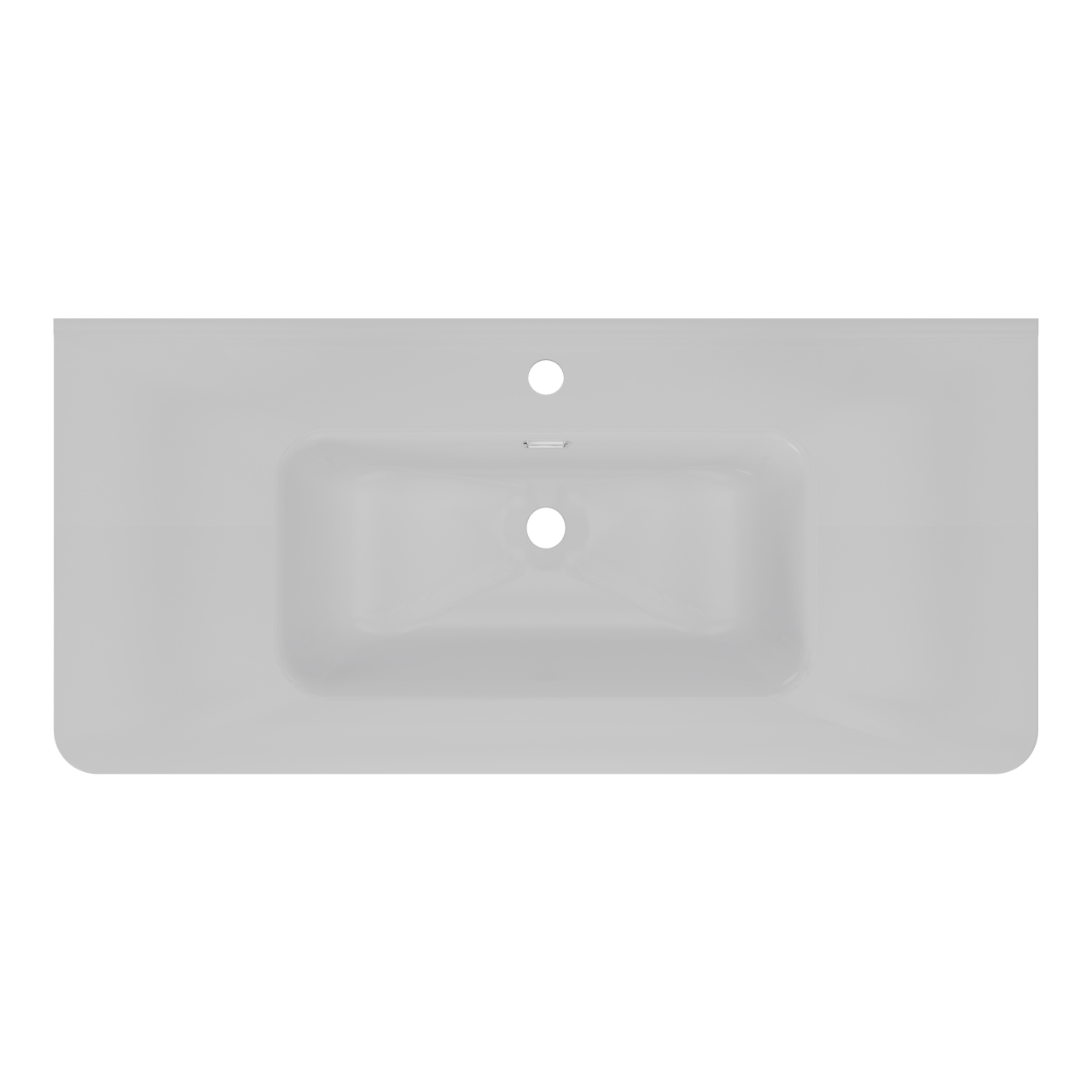 Linie Baro Curvo Einzelwaschtisch, Keramik Weiß Glänzend, 100 x 46 cm