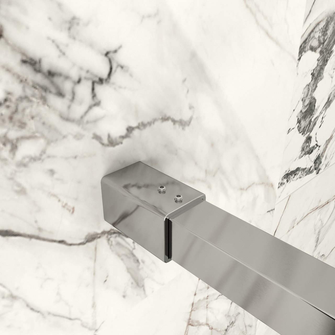 Balmani Modular inloopdouche 120 x 200 cm helder glas met matte strook glanzend chroom profiel