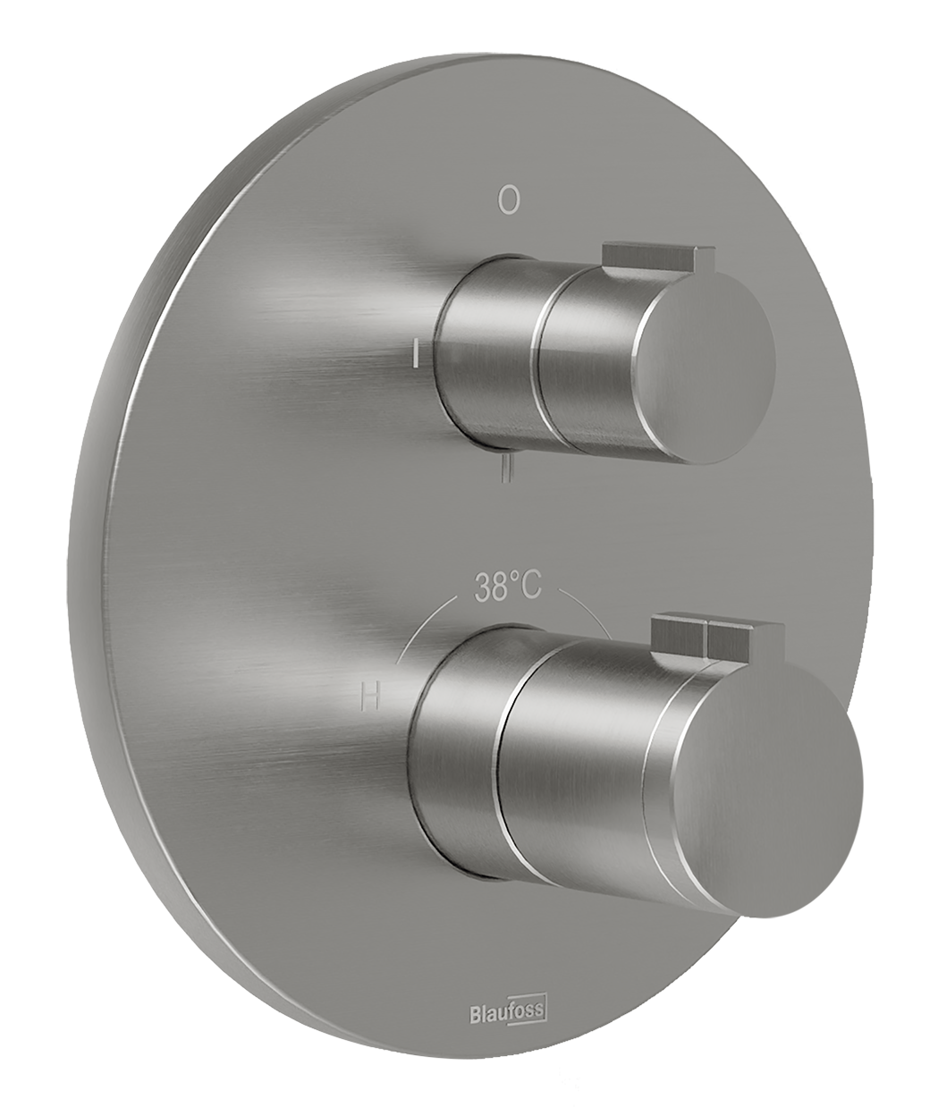Blaufoss Smartbox Round Duschsystem: Unterputz, inkl. Thermostat-Duscharmatur, Brushed CoolMetal