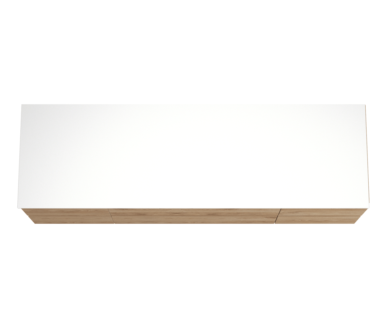 Balmani Lucida zwevend badkamermeubel 180 x 55 cm ruwe eik met Stretto enkel of dubbel tablet in solid surface mat wit