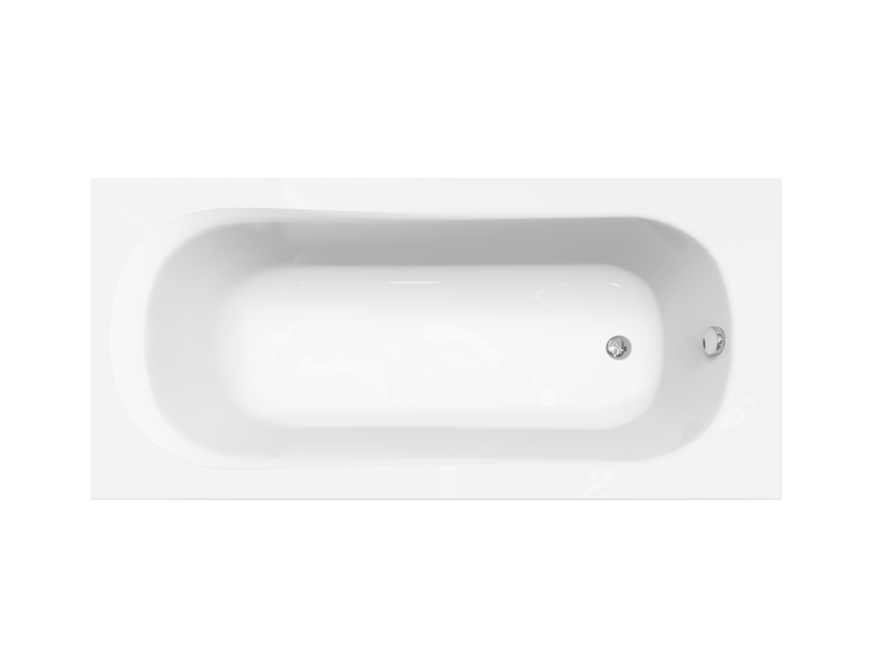 Linie Tessa eenpersoons inbouwbad 170 x 80 cm acryl glanzend wit