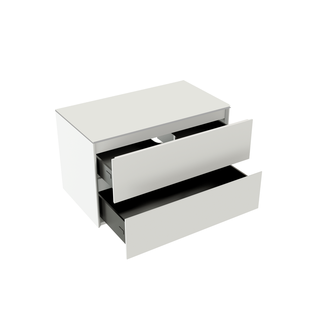 Storke Edge meuble salle de bains suspendu 80 x 46 cm blanc mat avec Tavola tablette simple en solid surface blanc mat