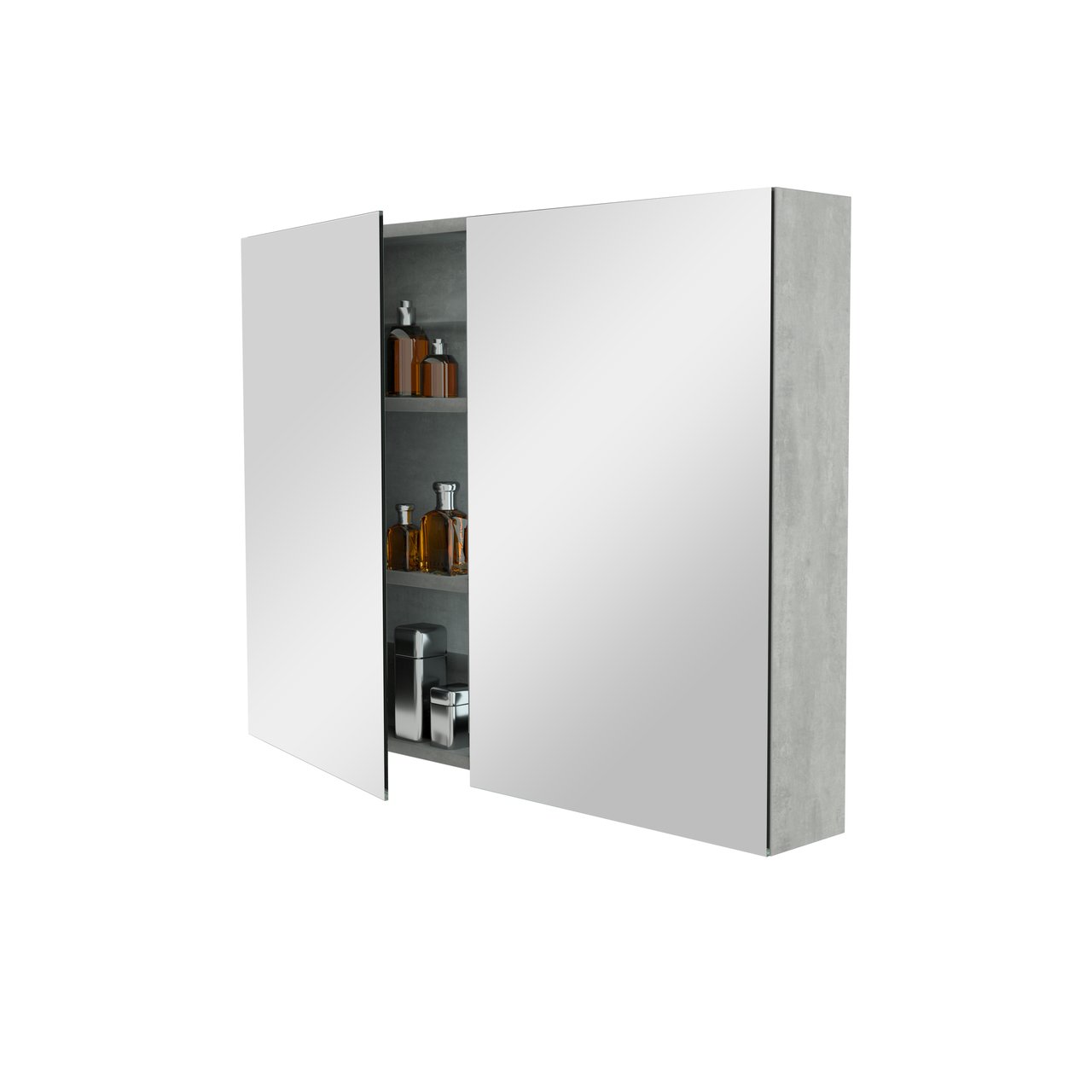 Storke Reflecta spiegelkast 100 x 75 cm beton donkergrijs