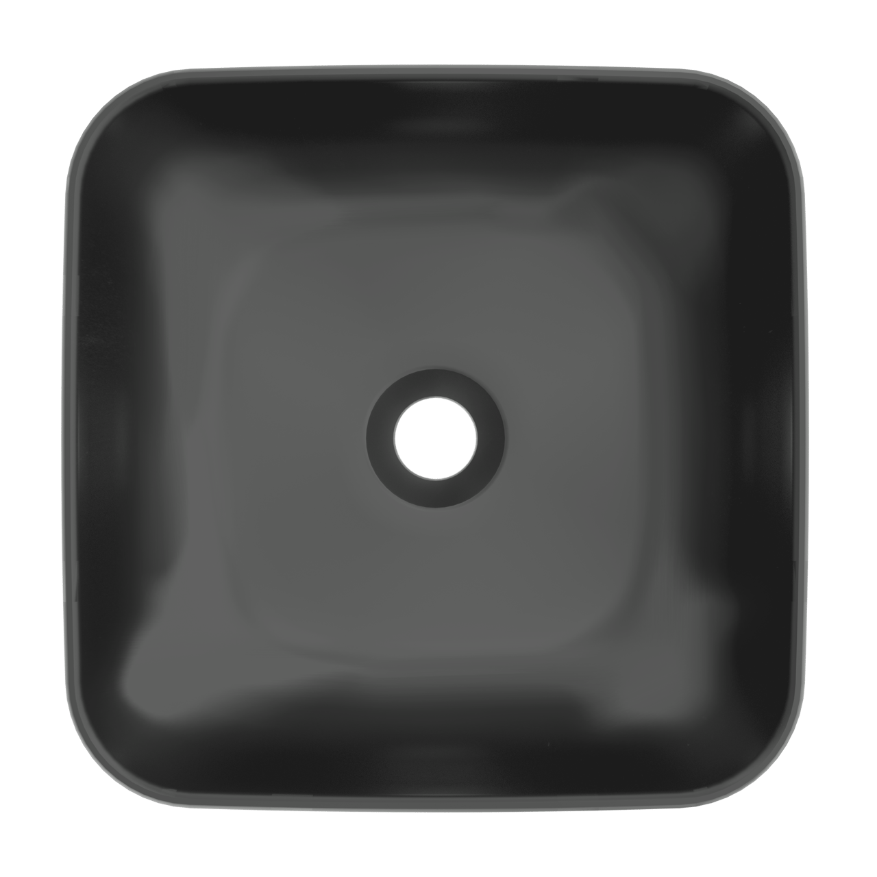 Luca Varess Messina vasque à poser porcelaine Noir Mat carré 36 x 36 cm