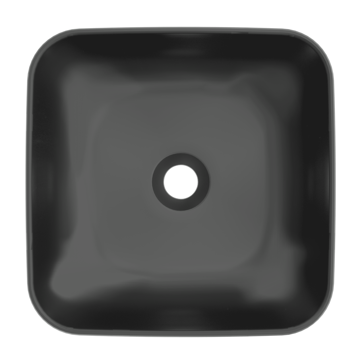 Luca Varess Messina vasque à poser porcelaine Noir Mat carré 36 x 36 cm