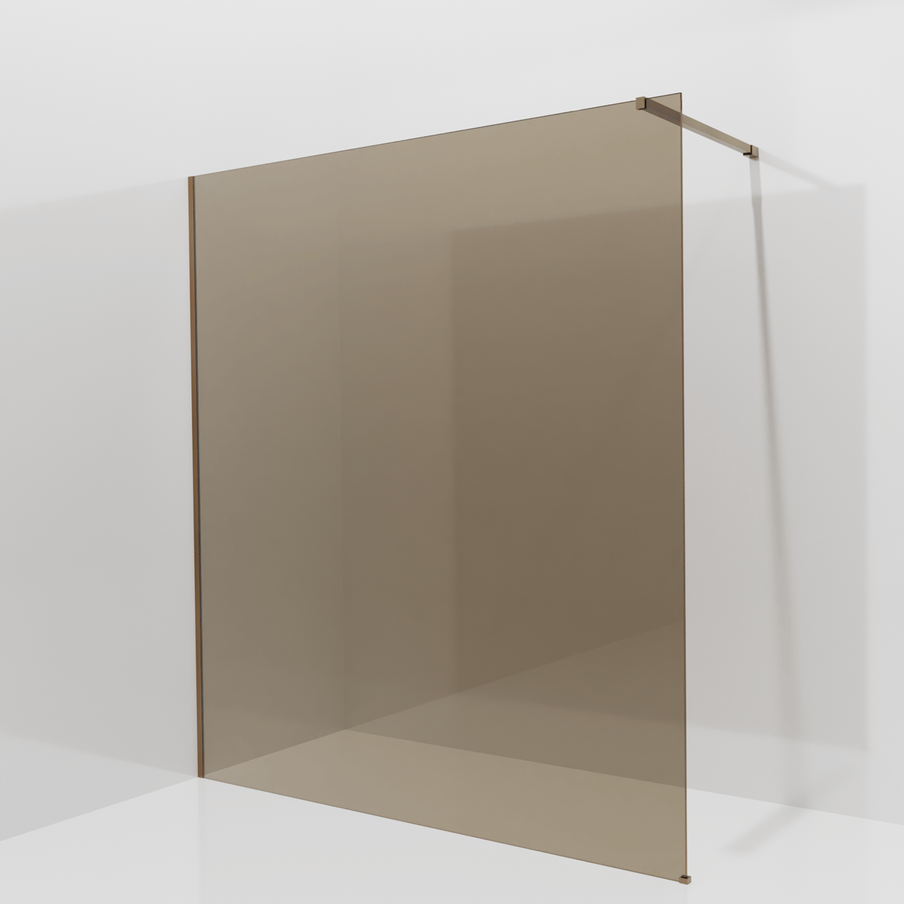 Balmani Modular Walk-In Dusche: 180 x 200 cm, Bronze Glas, inklusive Coating, Profil Brushed Rosegold
