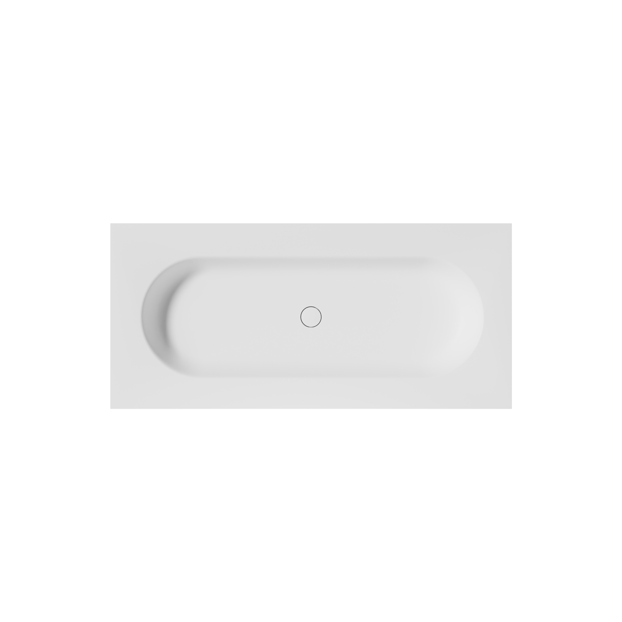 Balmani Tablo Oval lavabo simple pour 2 trous de robinet Solid Surface blanc mat 120 x 55 cm