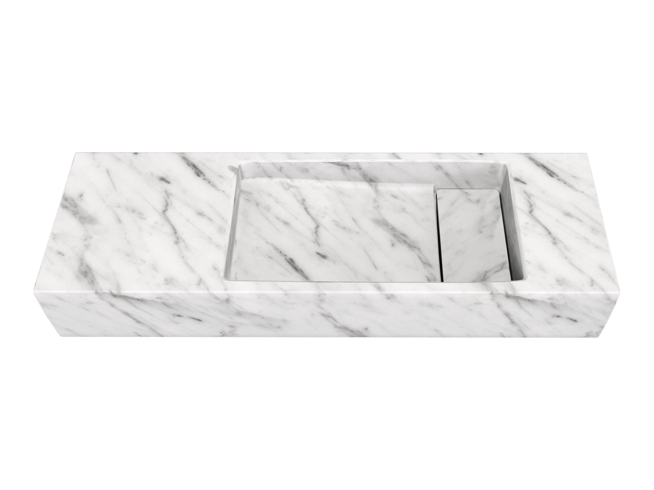 Balmani Mood fonteintje 65 x 20 cm Carrara marmer