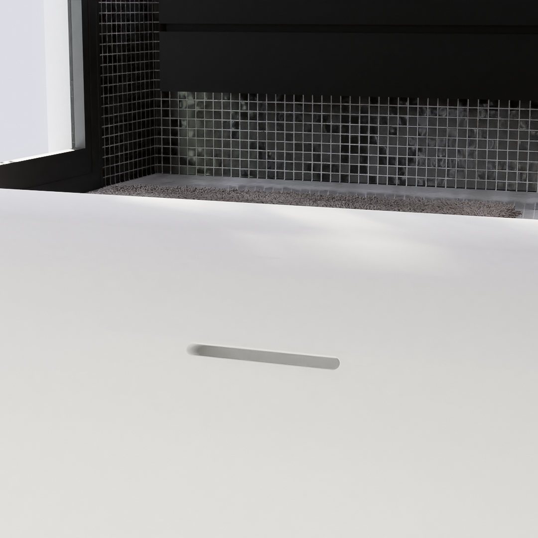 Balmani Rallanta Cresta Rechteckige Freistehende Badewanne: 180 x 90 cm, Solid Surface, Weiß matt