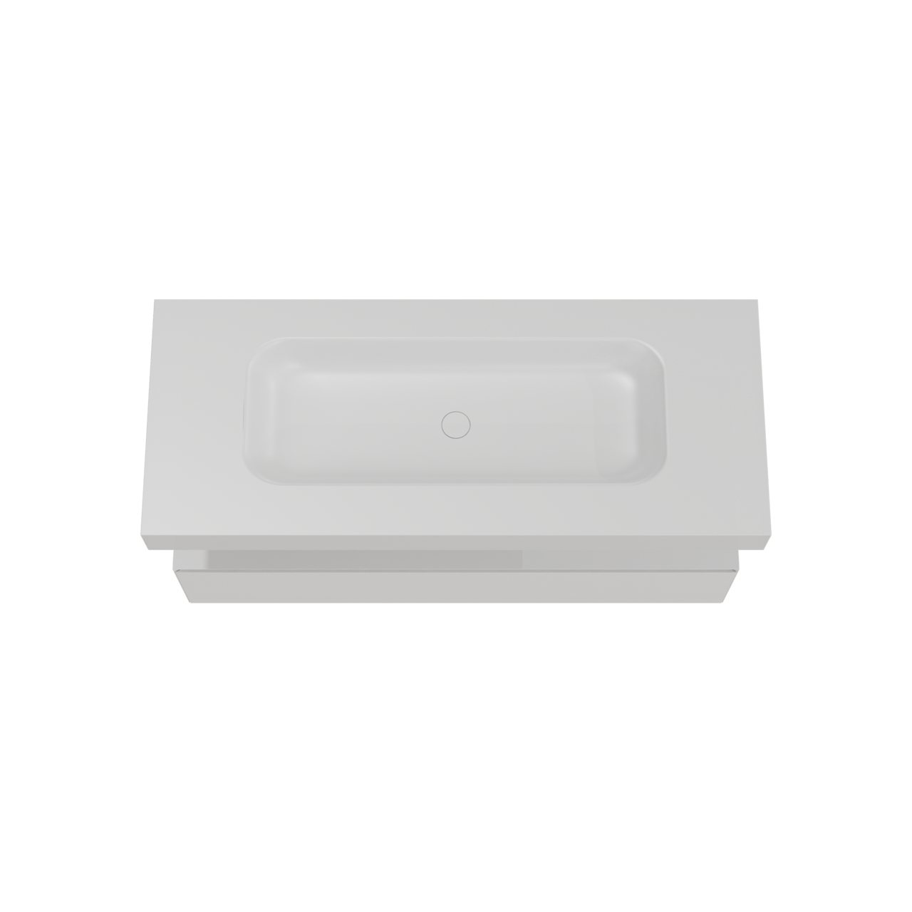 Balmani Mitra Elements meuble salle de bains suspendu 135 x 55 cm blanc mat avec Arcato lavabo simple pour 2 trous de robinet en solid surface blanc mat